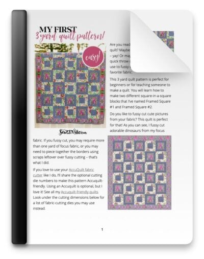 MY FIRST 3 YARD QUILT PATTERN